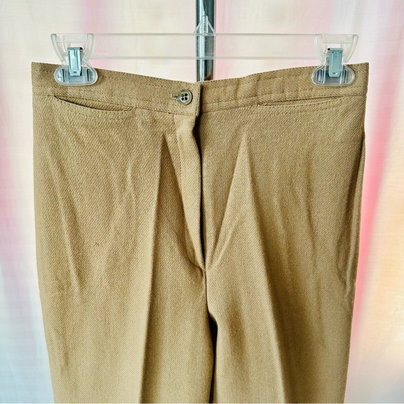 Vintage Tan Wool Trousers by Bronson of California High Waist 26”waist Flare Leg - Picture 7 of 10